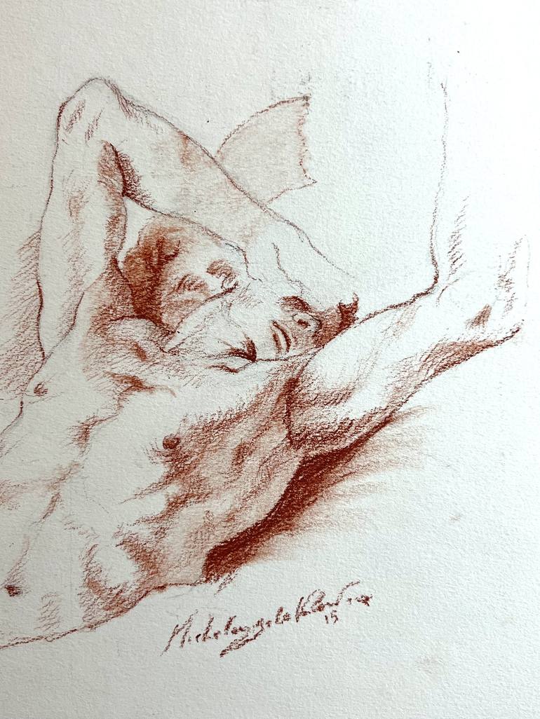 Original Fine Art Men Drawing by Michelangelo Valenti