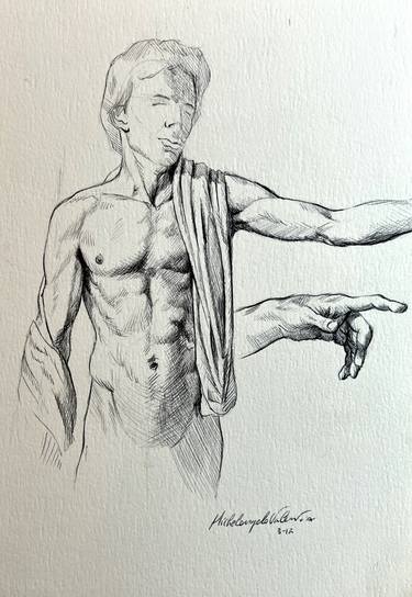 Original Fine Art Body Drawings by Michelangelo Valenti