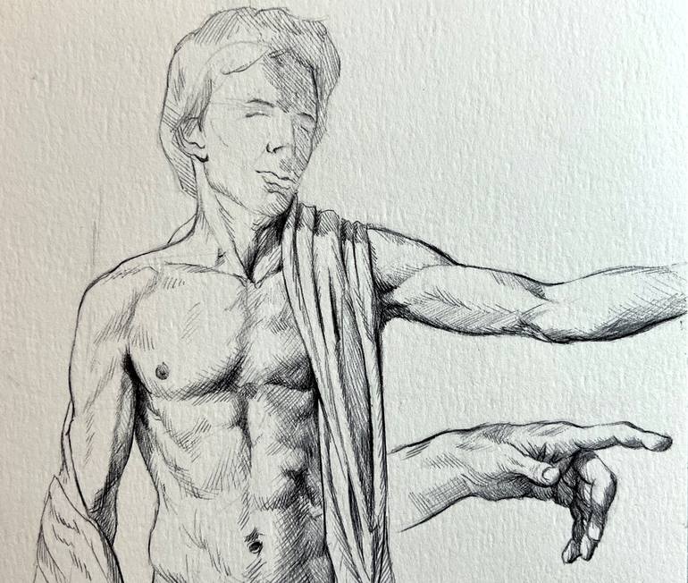 Original Fine Art Body Drawing by Michelangelo Valenti