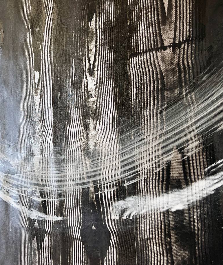 Original Black & White Abstract Painting by Indie Ru