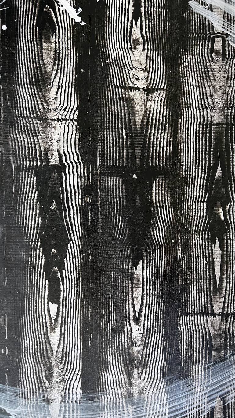 Original Black & White Abstract Painting by Indie Ru