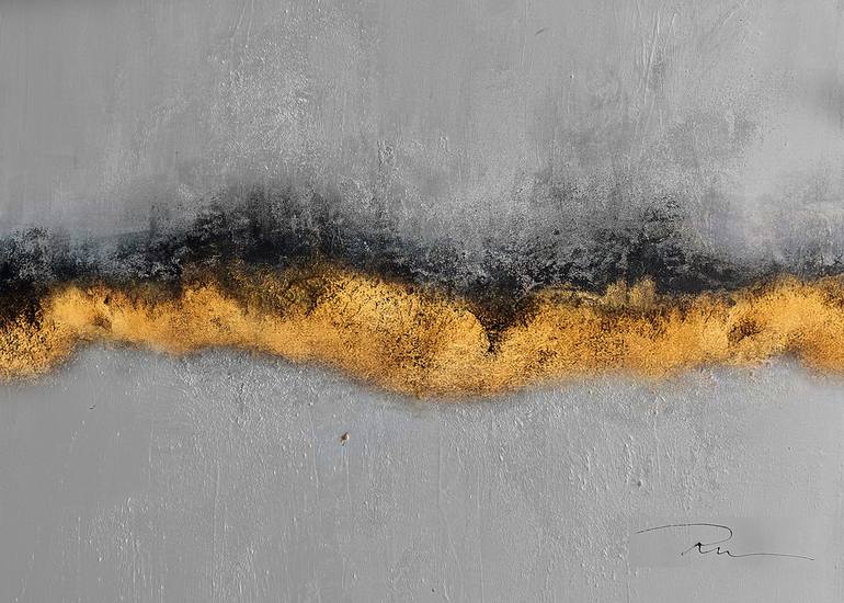 Original Black & White Abstract Painting by Indie Ru