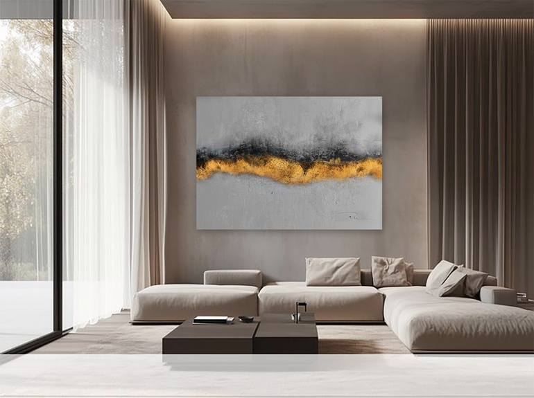 Original Black & White Abstract Painting by Indie Ru