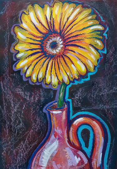 Original Abstract Floral Mixed Media by Solomiia Petryk