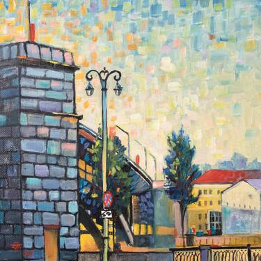 Original Color Field Painting Architecture Painting by Elena Turgeneva