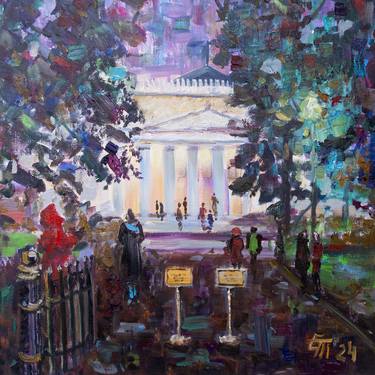Original Impressionism Architecture Painting by Elena Turgeneva