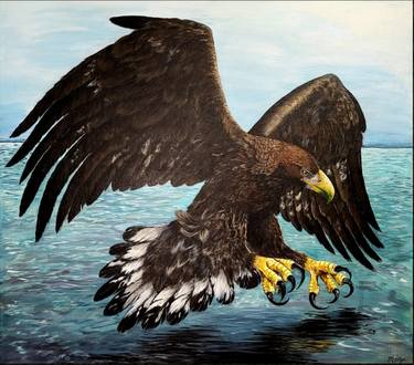 "White-tailed eagle" Painting with a bird of prey thumb