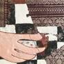 finto affresco con mano che gioca a scacchi