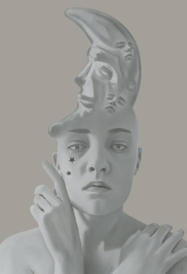 Original Surrealism Portrait Digital by Holly Parker