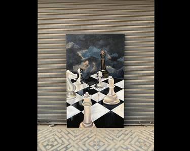 Chess Acrylic Painting for Chess Enthusiasts thumb