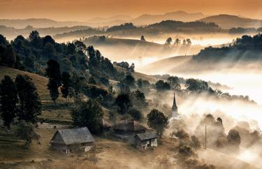 Village In The Morning Fog thumb