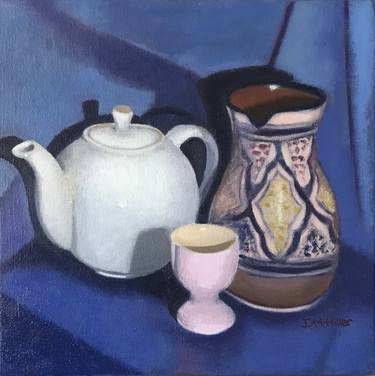 Still Life - White Teapot & Pink Egg Cup thumb