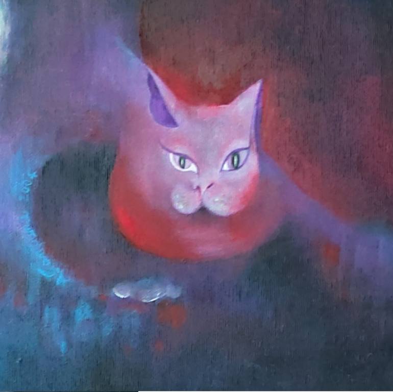 Original Abstract Cats Painting by Antonietta Campana
