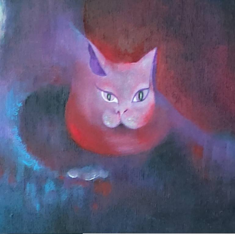 Original Cats Painting by Antonietta Campana