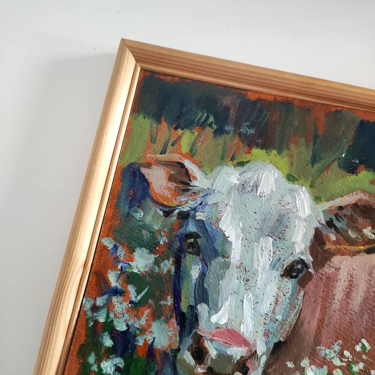 Oil Painting Replica  A Longhorn Cow in a Landscape, the Property