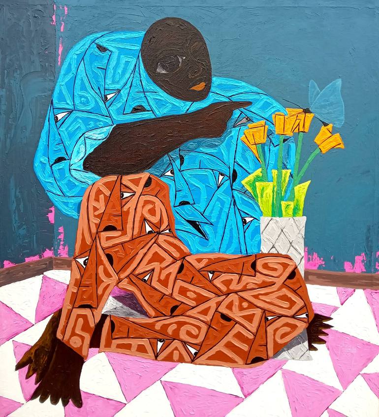 Day Dreaming Painting by Victor Osei Mensah Saatchi Art