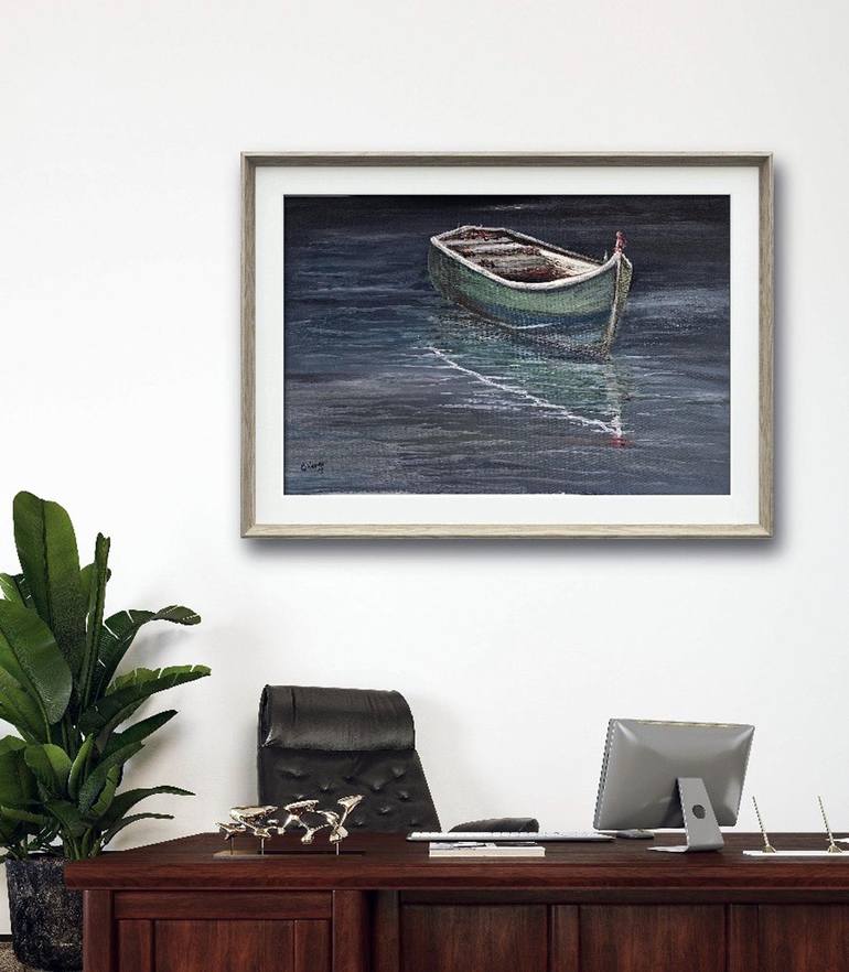 Original Fine Art Boat Painting by Armando Chiarino