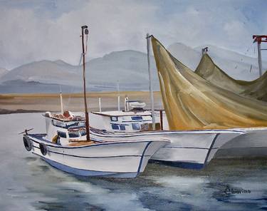 Original Impressionism Boat Paintings by Armando Chiarino