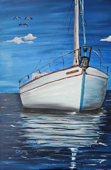 Original Impressionism Boat Paintings by Armando Chiarino