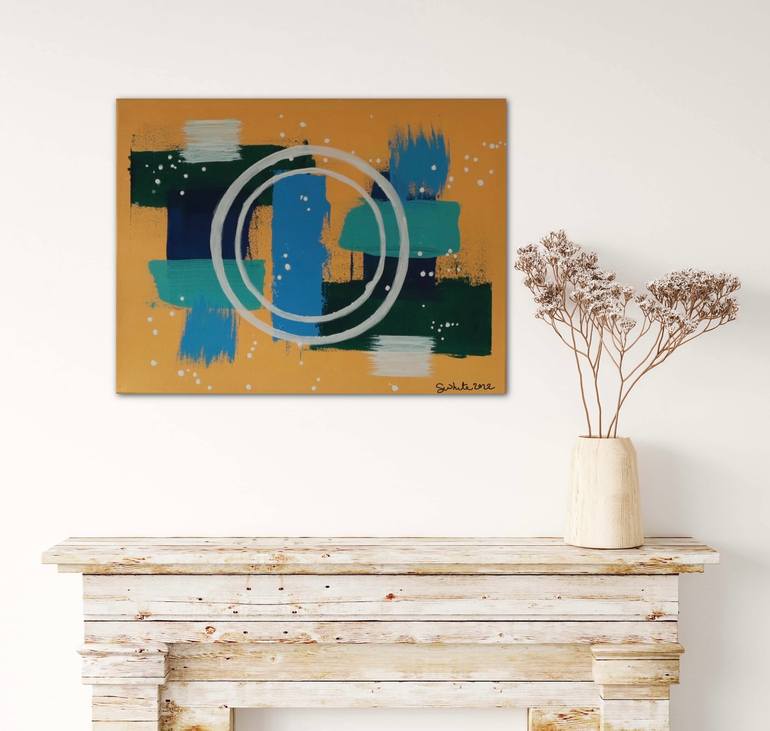 Original Art Deco Abstract Painting by Shelley White