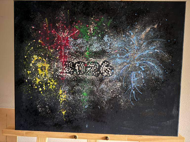 Original Abstract Painting by Aaron Olive | Conceptual Art on Canvas | Happy New Year!