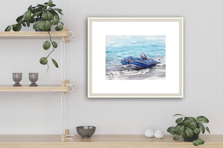 Original Boat Painting by Kateryna Nazarenko