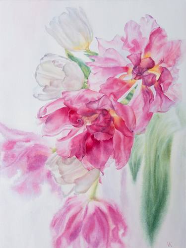 Print of Expressionism Floral Paintings by Kateryna Nazarenko