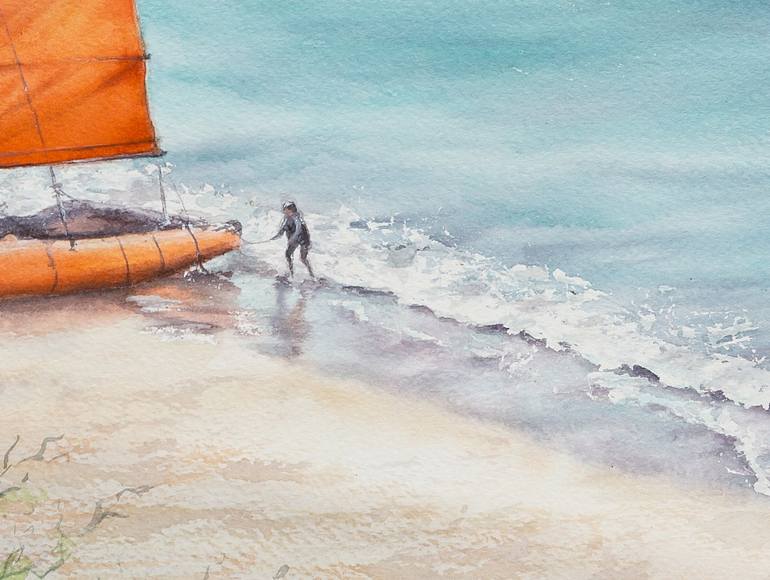 Original Illustration Seascape Painting by Kateryna Nazarenko