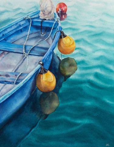 Original Expressionism Boat Paintings by Kateryna Nazarenko