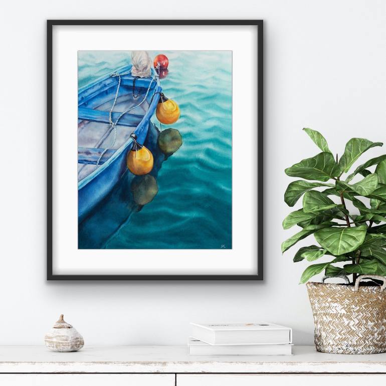 Original Contemporary Boat Painting by Kateryna Nazarenko