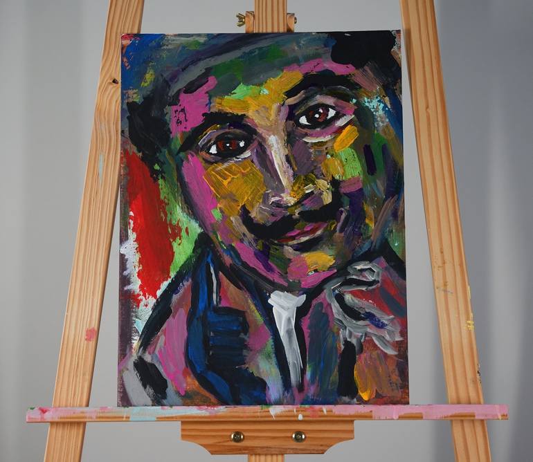 Original Abstract Expressionism Portrait Painting by Misha Bloom