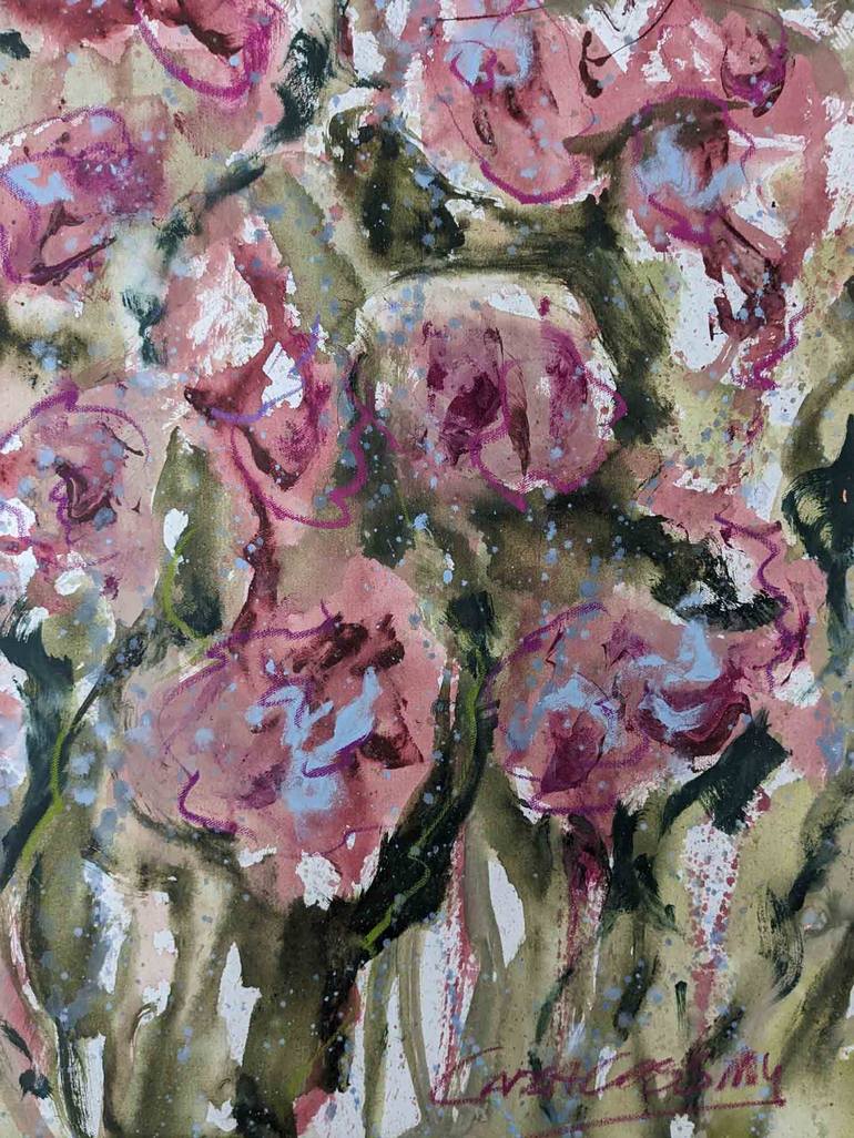 Original Abstract Floral Painting by Carla Cassidy