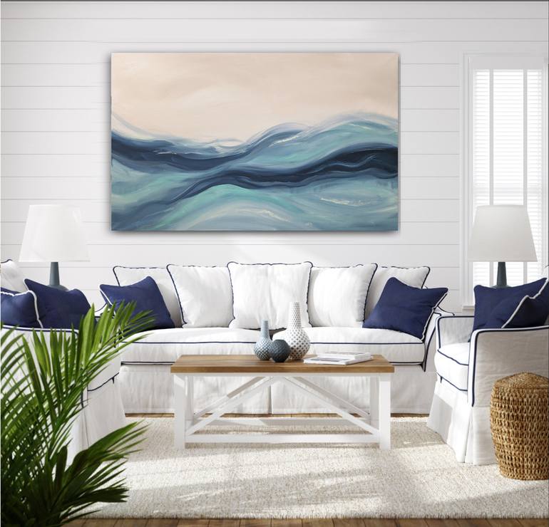 Original Abstract Expressionism Beach Painting by Carla Cassidy