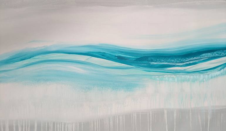 Original Abstract Expressionism Beach Painting by Carla Cassidy