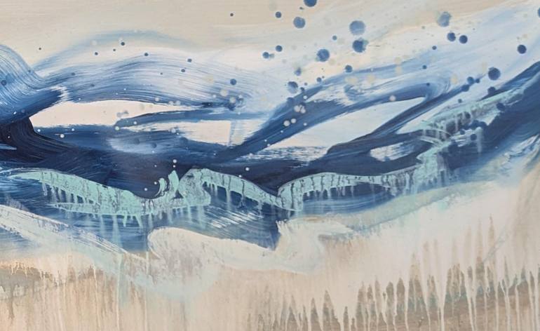 Original Abstract Expressionism Beach Painting by Carla Cassidy