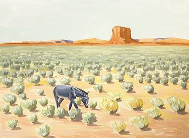 Original Figurative Landscape Paintings by Desert Moonrise