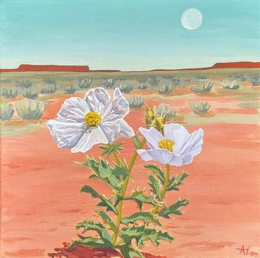 Original Fine Art Landscape Paintings by Desert Moonrise