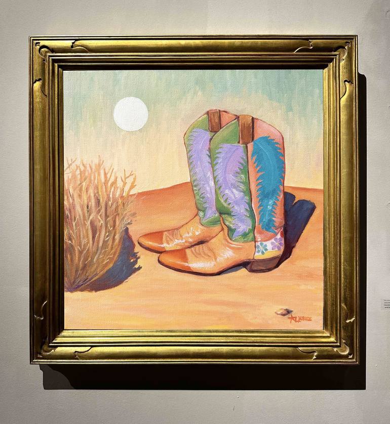 Original Contemporary Landscape Painting by Desert Moonrise