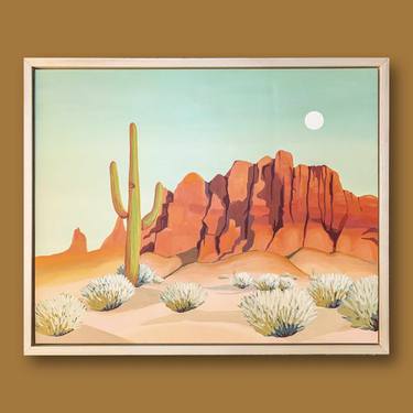 Original Abstract Landscape Paintings by Desert Moonrise