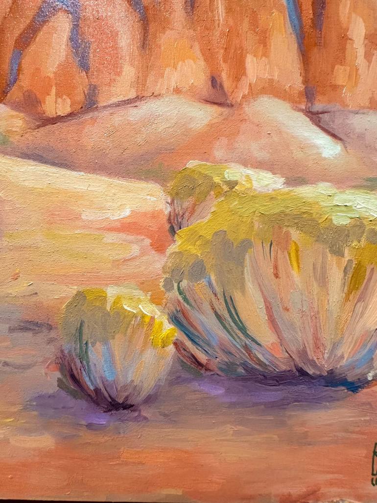 Original Impressionism Landscape Painting by Desert Moonrise