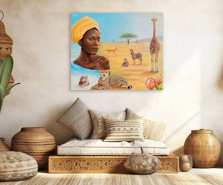 Original Surrealism Women Painting by Andrea Marriette