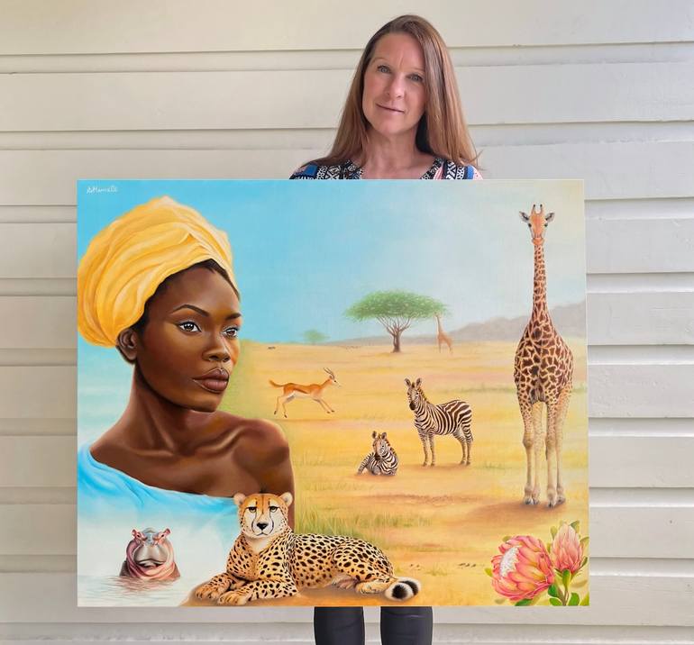 Original Surrealism Women Painting by Andrea Marriette