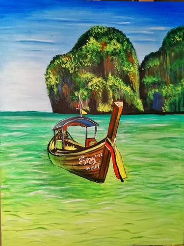 Original Fine Art Boat Paintings by Sara Elemam