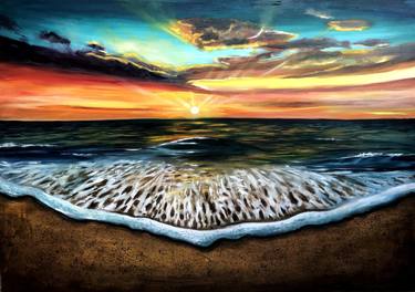 "Sunset mood" Oil painting on canvas thumb
