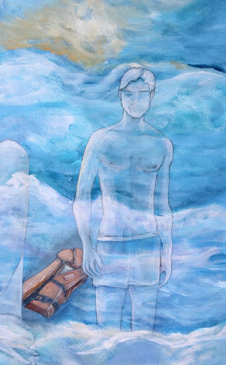 Original Figurative Beach Painting by Andreas Pohle