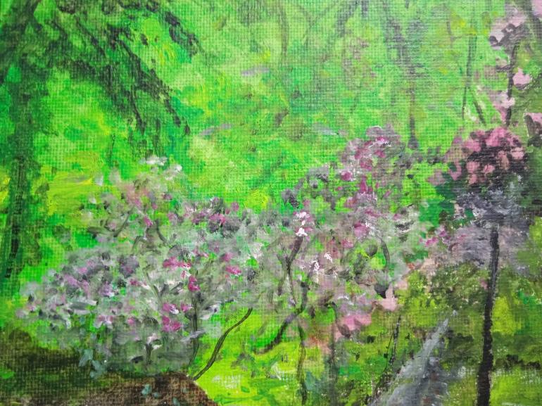 Original Realism Garden Painting by Daniele Teobaldelli