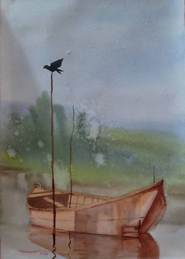 Original Impressionism Boat Paintings by Ashfaque Bappy