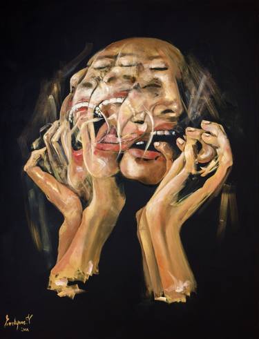 Original Abstract Portrait Paintings by Evelynne V