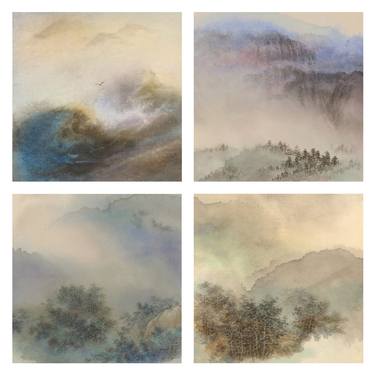 Landscape sketches ( A set of four paintings ) thumb