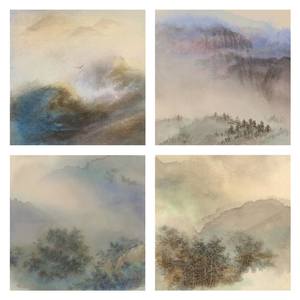 Landscape sketches A ( A set of four paintings )